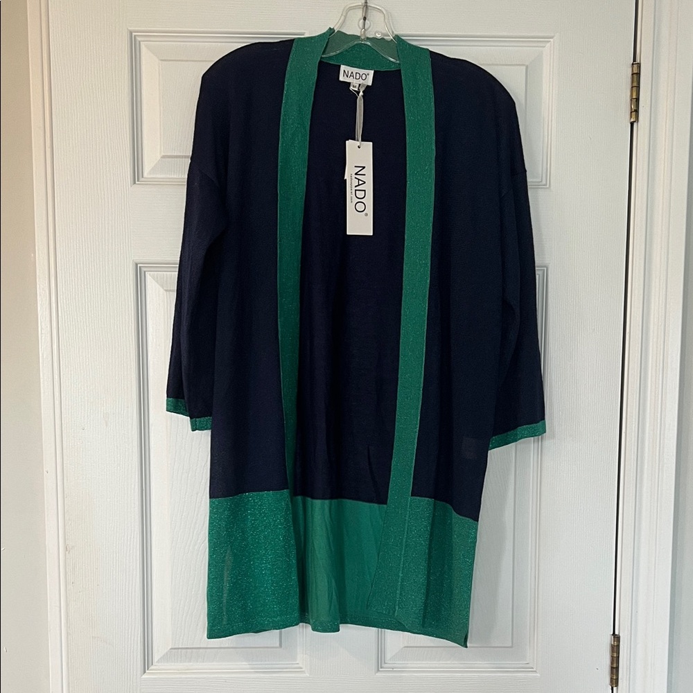 NWT Women's Navy and Green Cardigan